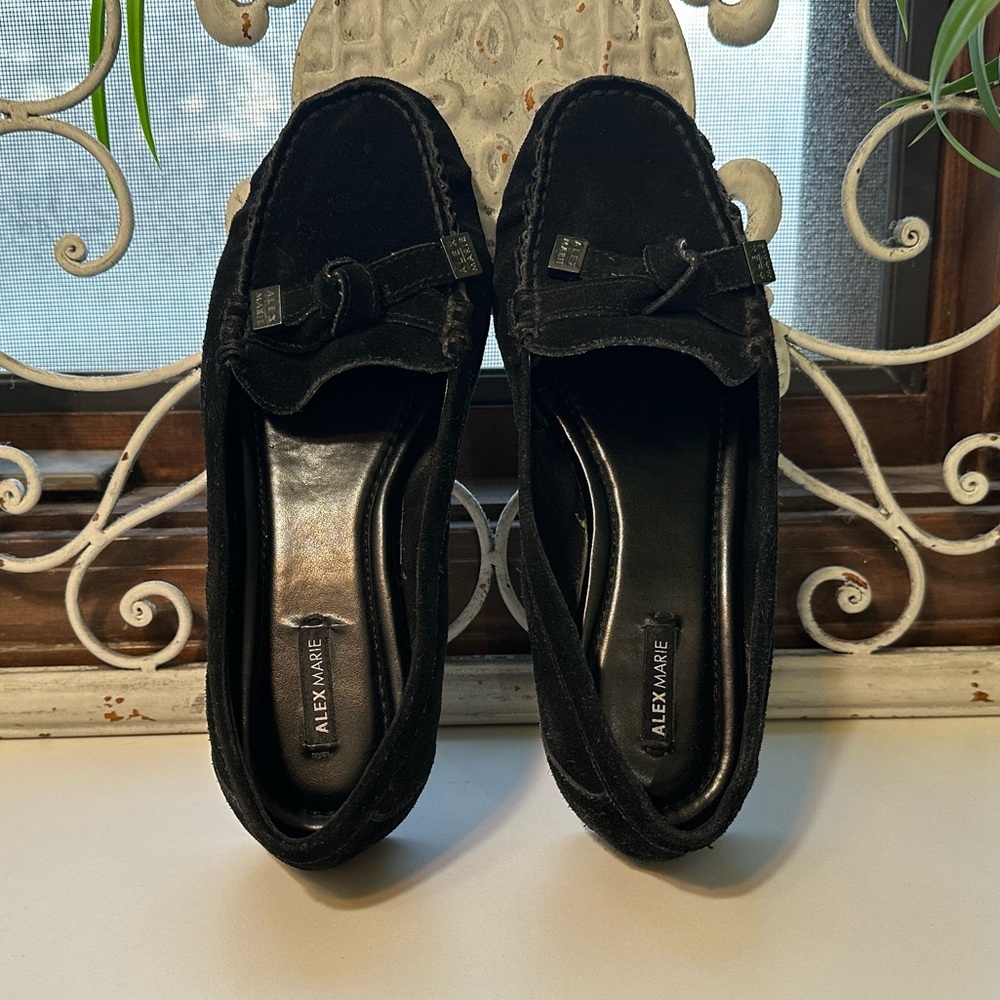 Alex Marie Elegant Black Velvet Loafers - Picture 11 of 11